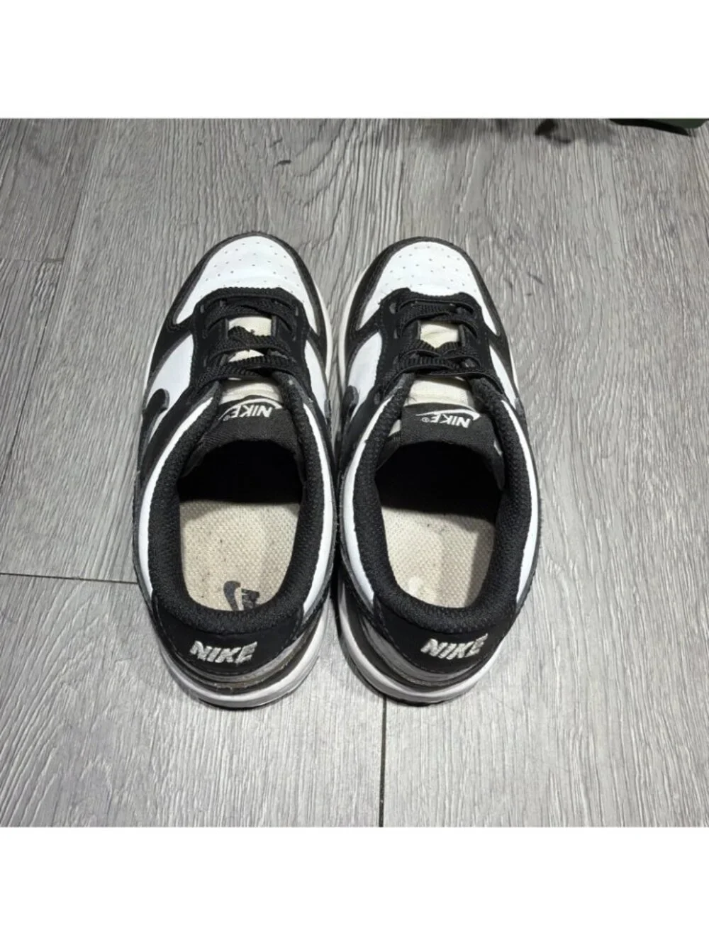 Nike Dunk Low Panda Kids Size 10C Toddler Black White Sneakers